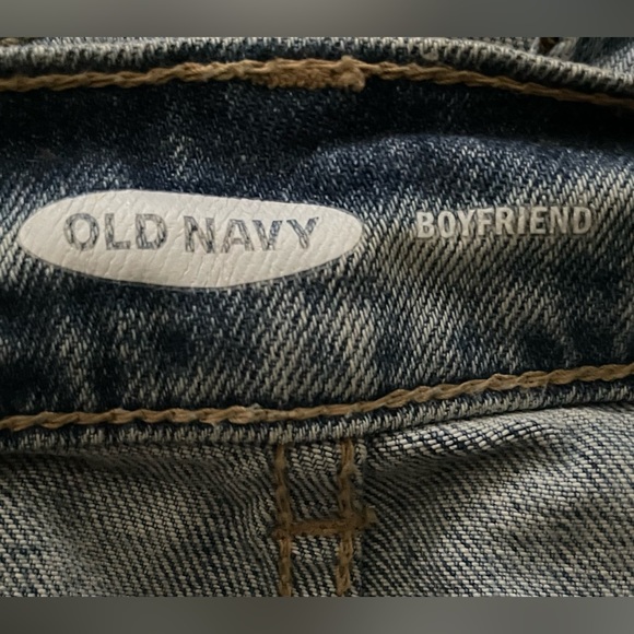 Old Navy Jeans Women Boyfriend Mid Rise Paint Splatter Size 10 oversized - Picture 4 of 4